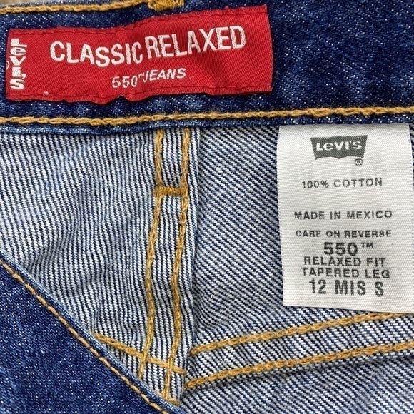 VINTAGE Y2K LEVI’S 550 High Waisted Relaxed Straight Tapered Mom Jeans 12 Short - Picture 9 of 11